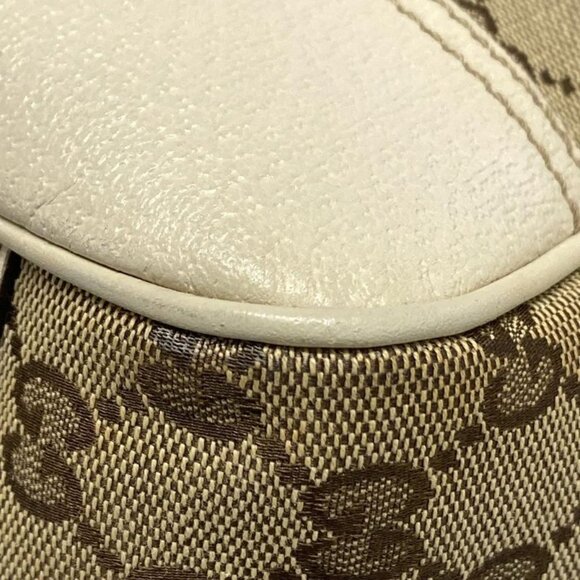 Gucci Tote Prince GG Pattern Beige Dark Brown Ivory Leather - Picture 6 of 15